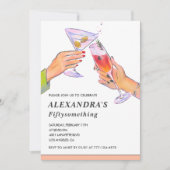 Grappige Roze Gouden Cocktail Champagnetuin 57e ve Kaart (Voorkant)