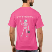 Grappige Roze Halloween Geest & Skelet T-shirt (Achterkant)