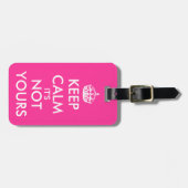 Grappige roze Keep Calm reislabel voor vrouwen Bagagelabel (Voorkant horizontaal)
