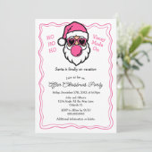 Grappige Roze Kerstman Bubble Gum Feest na Kerstmi Kaart (Staand voorkant)