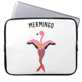 Grappige roze magische zeemeermin flamingo merming laptop sleeve