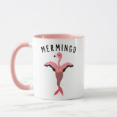 Grappige roze magische zeemeermin flamingo merming mok (Links)