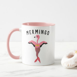 Grappige roze magische zeemeermin flamingo merming mok