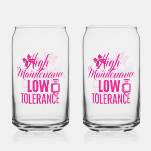 Grappige Roze Meisjesachtige Attitude Quote Blikvorm Glas