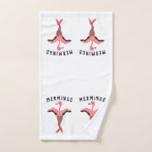 Grappige roze mermingo flamingo zeemeermin matchin bad handdoek (Handdoek)