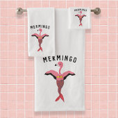Grappige roze mermingo flamingo zeemeermin matchin bad handdoek