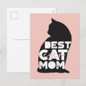 Grappige Roze Moederdag Beste Kattenmoeder Ooit Feestdagenkaart (Voorkant / Achterkant)