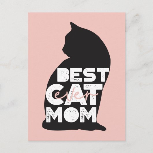Grappige Roze Moederdag Beste Kattenmoeder Ooit Feestdagenkaart (Voorkant)