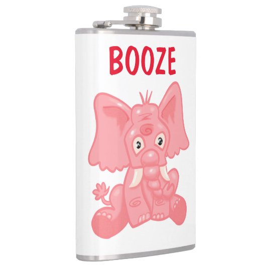 Grappige roze olifantenkolf heupfles (Rechts)