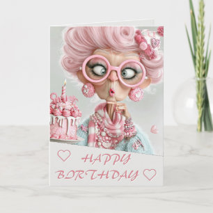 Grappige Roze Pittige Veroudering Kaart