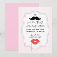 Grappige Roze Retro Snuor Feest Uitnodiging