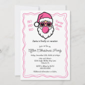 Grappige roze Santa Bubble Gum na het kerstfeest Kaart (Voorkant)