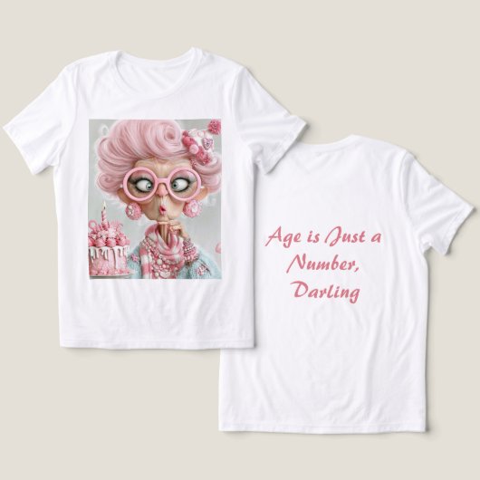 Grappige Roze Sassy Veroudering Tri-Blend Shirt (Ontwerp Voorkant & Achterkant)