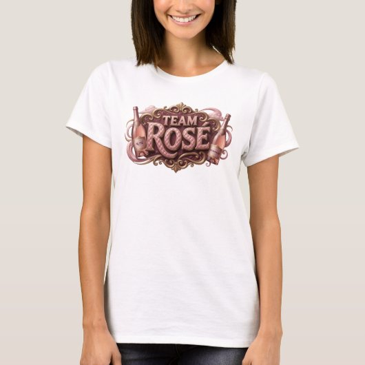 Grappige Roze TEAM ROS Maatwerk T-shirt (Voorkant)