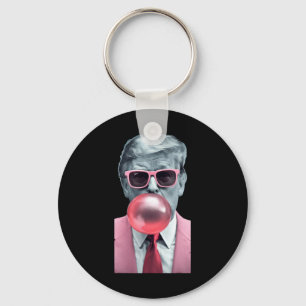 Grappige Roze Trump Bubble Gum Yum Tee Sleutelhanger