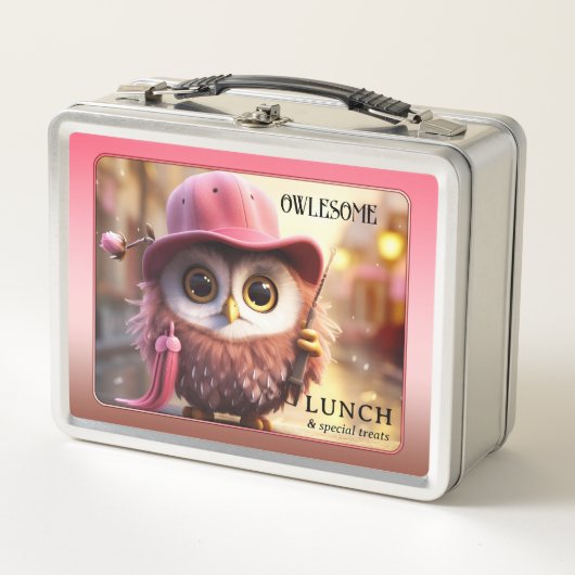 Grappige roze uil meisje (Voorkant)