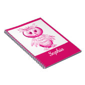 Grappige Roze Uil Persoonlijke kinderen Notitieboek (Rechterzijde)