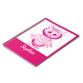 Grappige Roze Uil Persoonlijke kinderen Notitieboek (Linkerzijde)