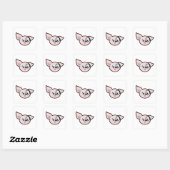 Grappige Roze Varkenskop Vierkante Sticker (Vel)