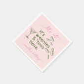 Grappige Roze Wafels & Tinis Martini Verjaardagsfe Servet (Hoek)