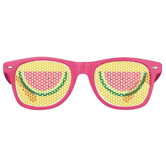 Grappige roze watermeloen fruit party tinten bril retro zonnebril (Voorkant)