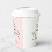 Grappige Roze Wijnstokjes & Tinis Martini Verjaard Papieren Bekers (Links)