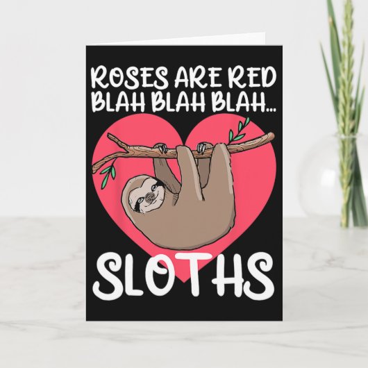 Grappige Rozen Zijn Rood Blah Luiaards Shirt Luiaa Kaart (Voorkant)