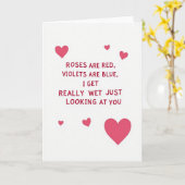 Grappige Rozen Zijn Rood Stoute Kaart (Gele Bloem)