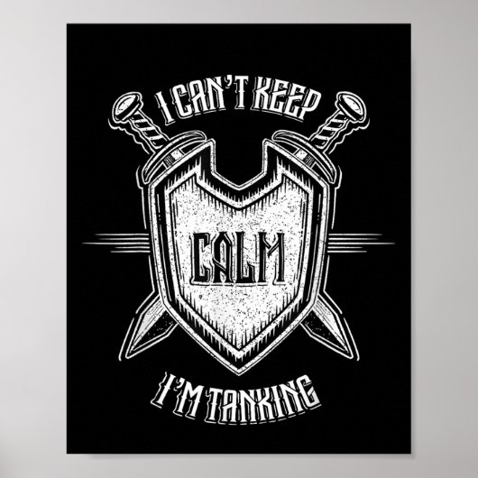 Grappige RPG Gamer Ik kan niet kalm blijven Ik ben Poster (Voorkant)