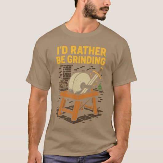 Grappige RPG-gaming grap spel Grinding Farming Loo T-shirt (Voorkant)