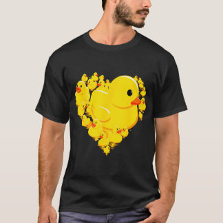Grappige Rubber Eend Harten Kwak Ducky Valentijns  T-shirt