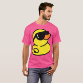 Grappige Rubber Eend Koele Eend Zonnebril Gele Een T-shirt (Voorkant volledig)
