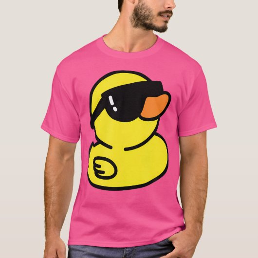 Grappige Rubber Eend Koele Eend Zonnebril Gele Een T-shirt (Voorkant)