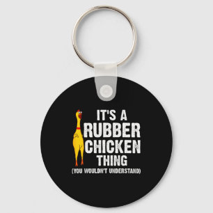 Grappige Rubber Kip Geschenk Mannen Vrouwen Rubber Sleutelhanger