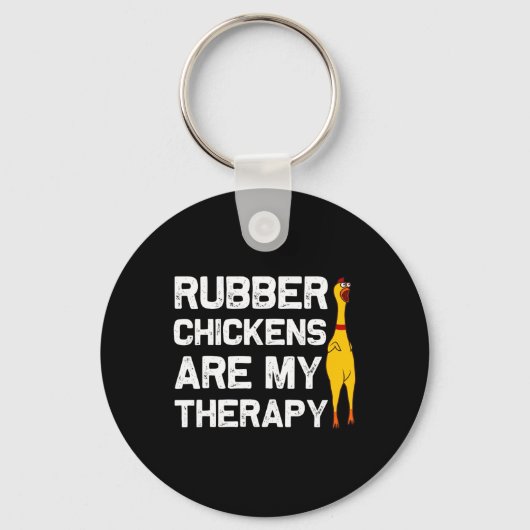 Grappige Rubber Kip Geschenk Mannen Vrouwen Rubber Sleutelhanger (Voorkant)