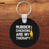 Grappige Rubber Kip Geschenk Mannen Vrouwen Rubber Sleutelhanger (Voorkant)