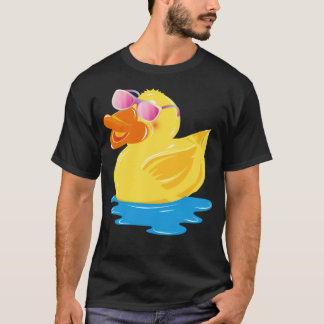 grappige rubbereend met roze bulldog pet t-shirt