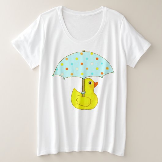 Grappige rubberen eend grote maat t-shirt (Design voorkant)