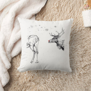 Grappige Rudolf Reindeer Kerstliefde Kussen
