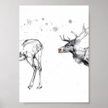 Grappige Rudolf Reindeer Kerstliefde