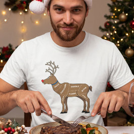 Grappige Rudolf-vleesstukken | Kerst BBQ Vader T-shirt