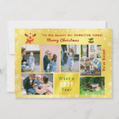 Grappige Rudolph 7 foto's Collage We hebben Golden Feestdagenkaart (Voorkant)