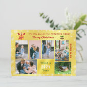 Grappige Rudolph 7 foto's Collage We hebben Golden Feestdagenkaart (Staand voorkant)