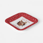 Grappige Rudolph Het Rendier Kerstfeest Plein Papieren Bordje (Gebogen)