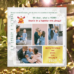 Grappige Rudolph Oh Herten Vrede Liefde Vreugde Go Feestdagenkaart