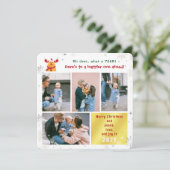 Grappige Rudolph Oh Herten Vrede Liefde Vreugde Go Feestdagenkaart (Staand voorkant)