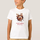 Grappige Rudolph rendier kerst naam tekst T-shirt (Voorkant)