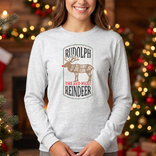 Grappige Rudolph Rood Vlees Rendier - Slagerskaart T-shirt
