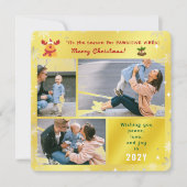 Grappige Rudolph Vrede Liefde Vreugde Elegante Gou Feestdagenkaart (Voorkant)