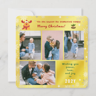 Grappige Rudolph Vrede Liefde Vreugde Foto's Elega Feestdagenkaart